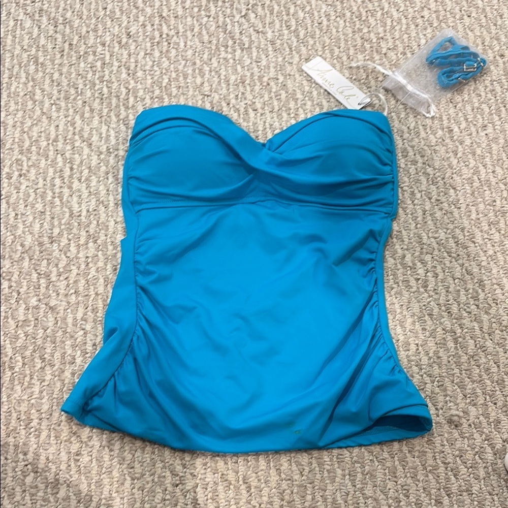 Blue Strapless Swimsuit Top anne cole